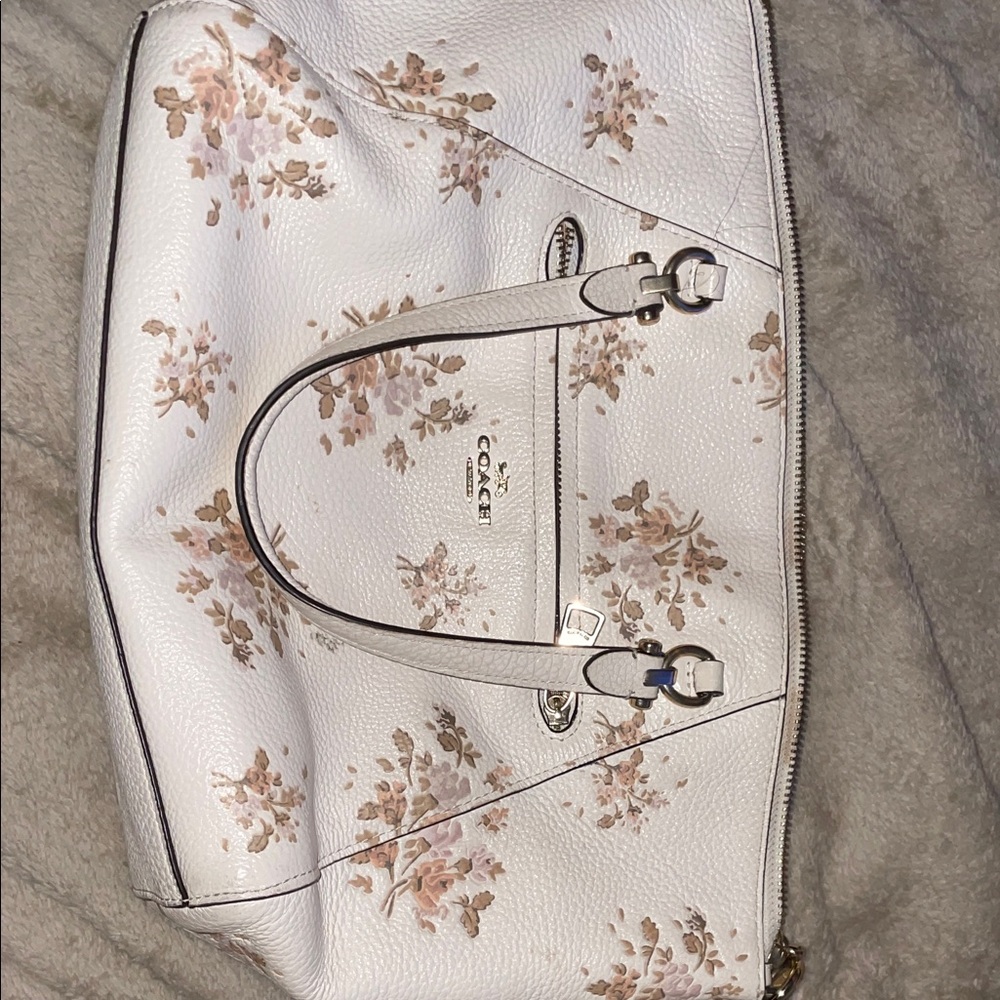 Coach Cream Floral Tote Bag